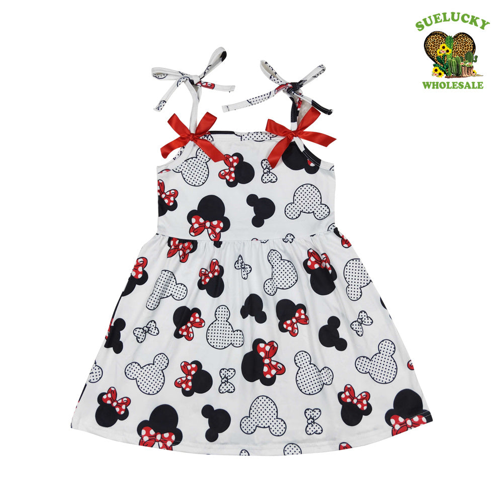 Baby Girls C artoon Mouse Suspender Dress