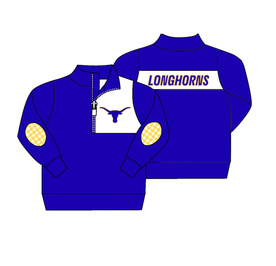 Preorder 5 MOQ Baby Boys  Longhorns Long Sleeve Pullvoer Top