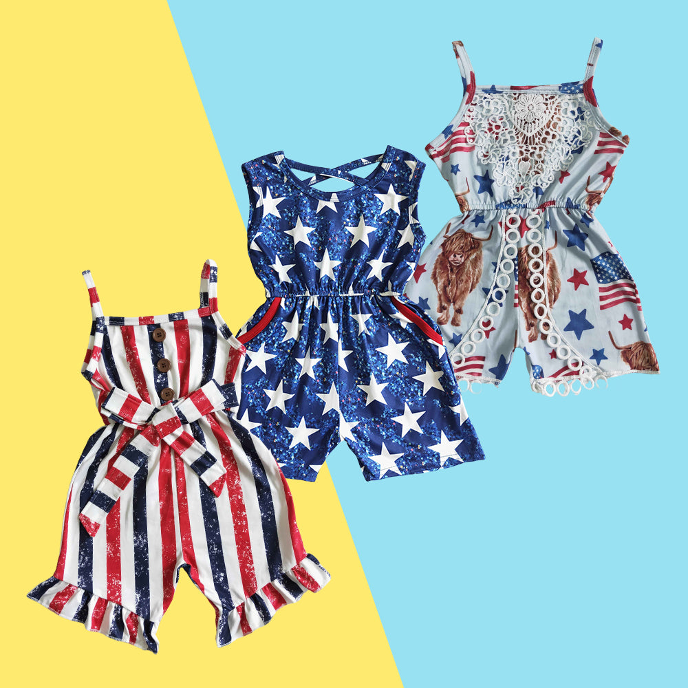July 4th Kids Girls Jumpsuit