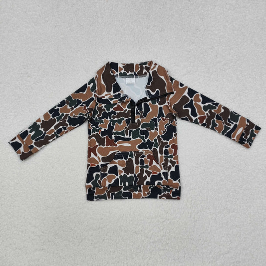 BT1038 Baby Boys Old School Camo Hoodie Top