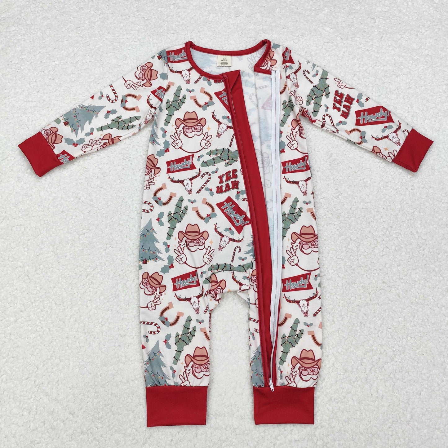 Baby Boys Christmas Western Santa Romper