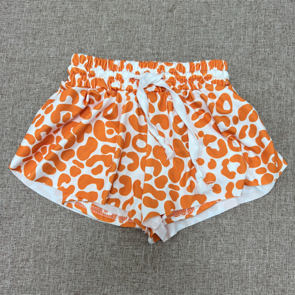 Baby Girls Short Sleeve Top Leopard Ruffle Shorts Set