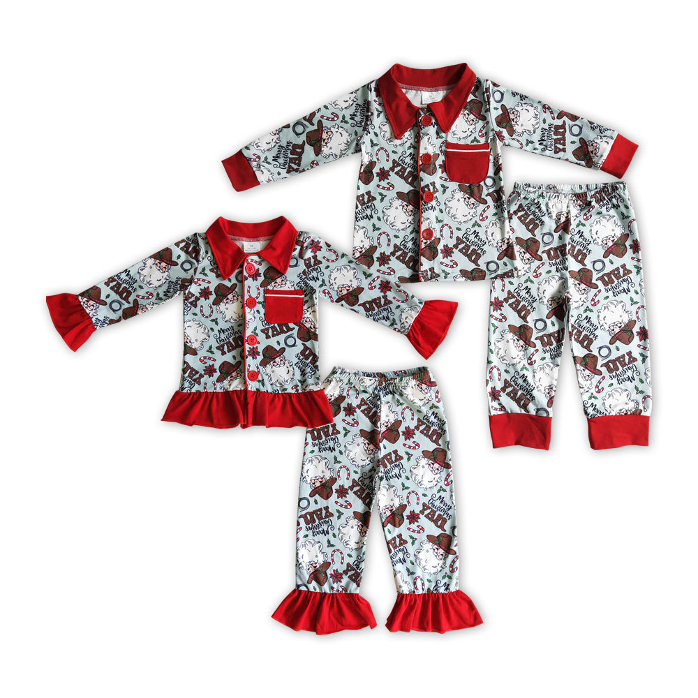 Baby Boys and Girls Western Merry Christmas Yall Pajama Set