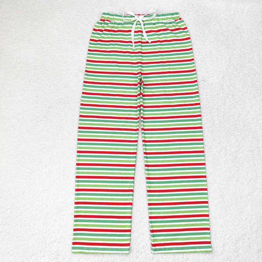 Adult Women Christmas Red Green Striped Pants