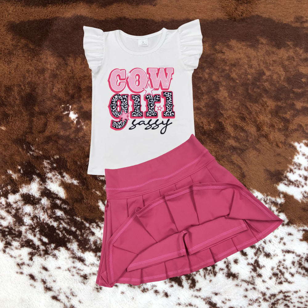Cowgirl Top Hot Pink Yoga Skort Set