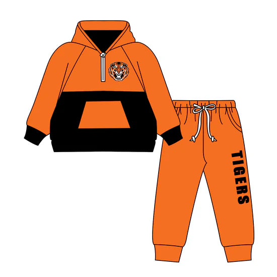 Preorder 5 MOQ Kids Sport Football Team  Tiger Bow Matching Clothing
