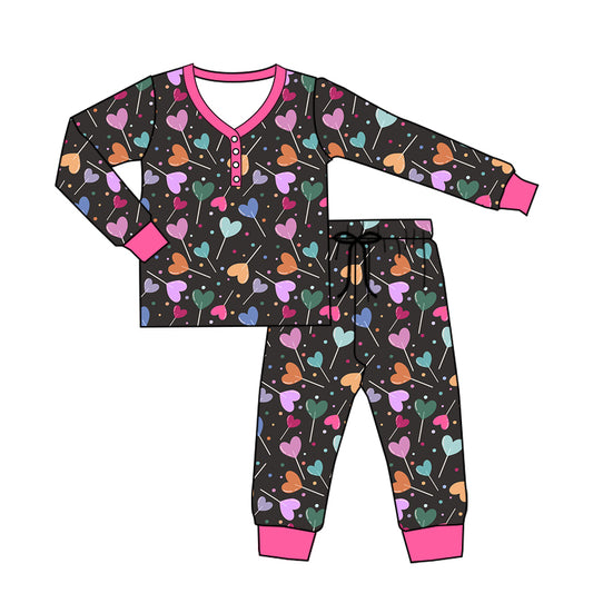 Adult Women Heart Candy Long Sleeve Pajama Set Preorder