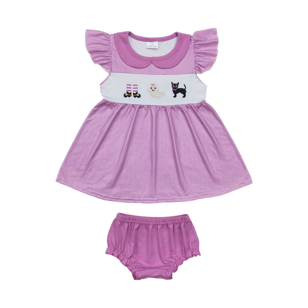 Baby Boys Halloween Purple Bummie Set