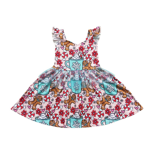 GSD0473 Christmas Kids Girls Office Gingersna Dress With Tulle