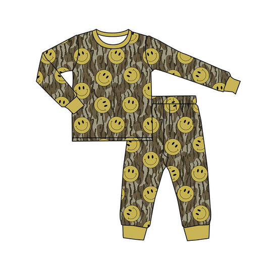 Baby Boys Pajama Happy Face Camo 5 MOQ Preorder