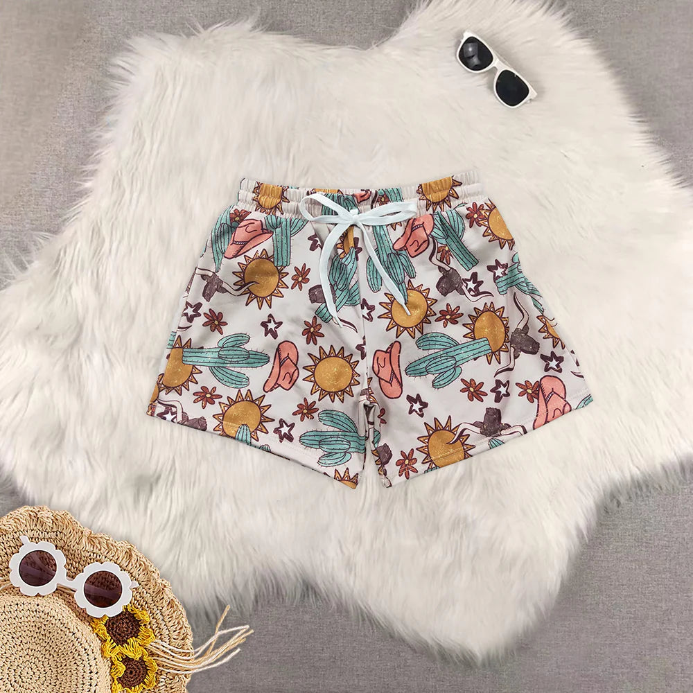 Summer Brother Kids Boys Western Cowboy Swim Trunks