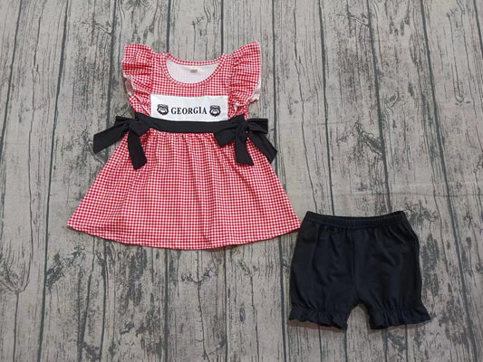 Preorder 5 MOQ Kids Girls Georgia Football Team Shorts Outfit