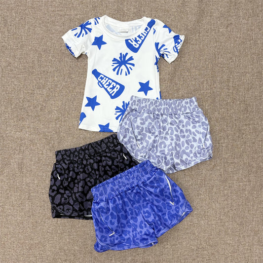 Kids Girls Sport Team Cheer Top Leather Bottom Set