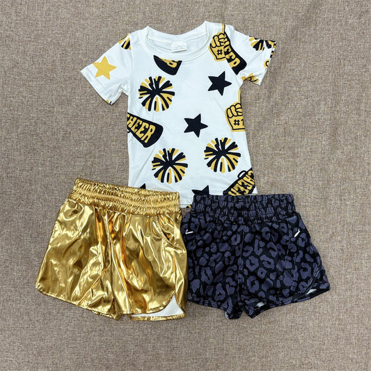 Kids Girls Sibling Summer  Cheer Top  Shorts Set