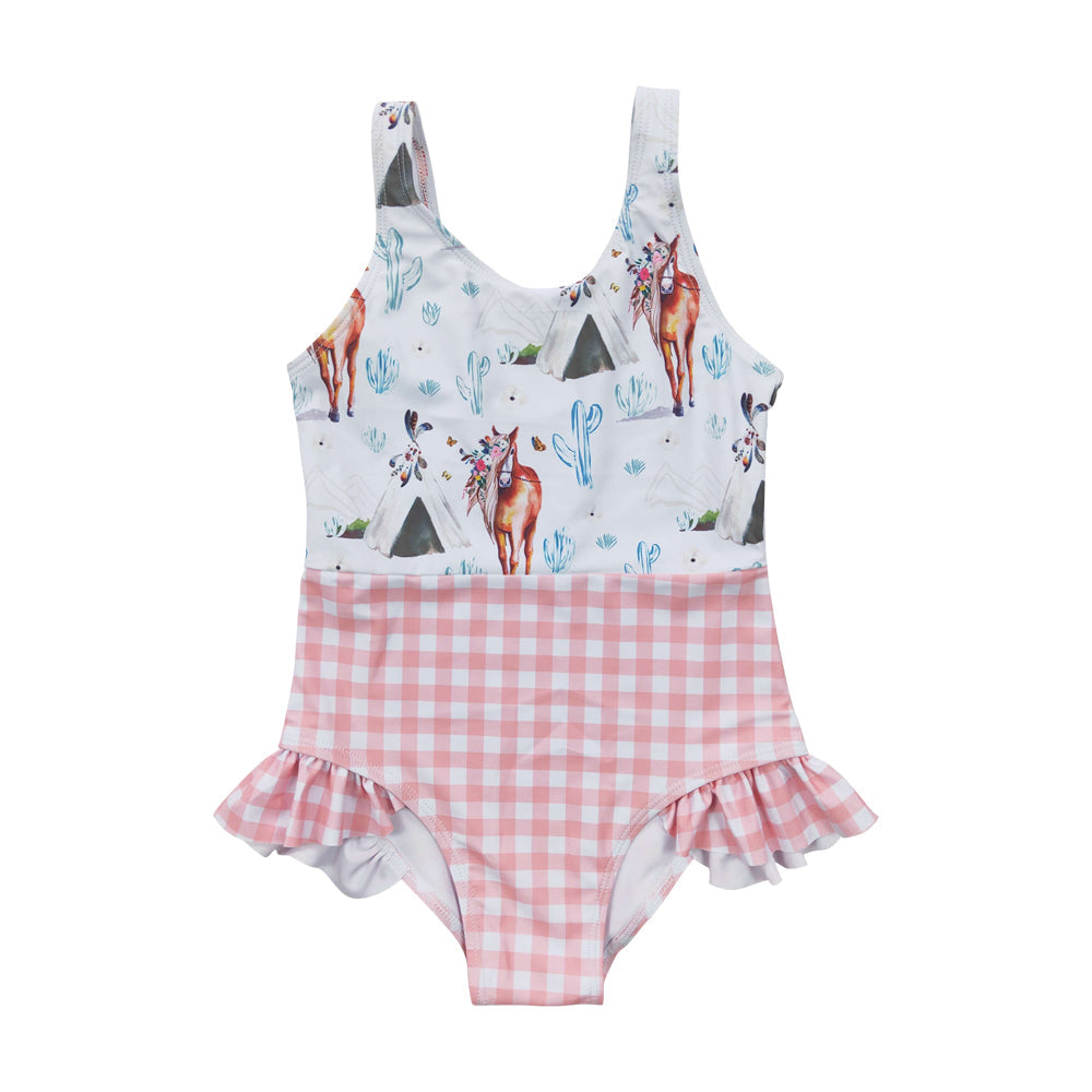 Baby GIrls Horse Print One-piece Swimsuit