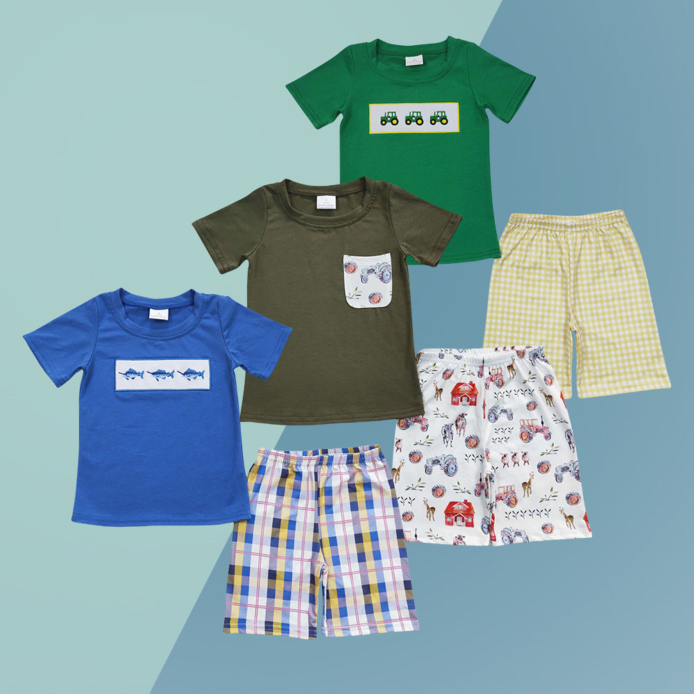 Toddler Baby Boys Summer Short Sleeve Top Shorts Set On Sale