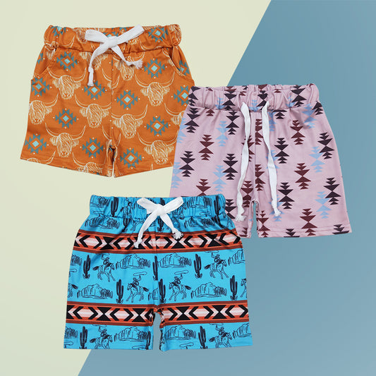 Sibling Baby Boys Summer Western Shorts Bottoms