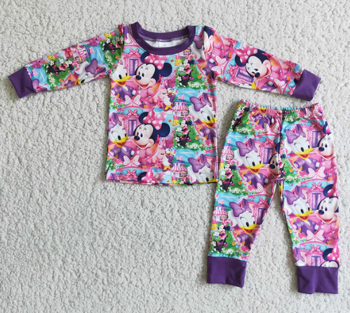 Baby Girls Cartoon Mouse Top Pant Pajamas Set