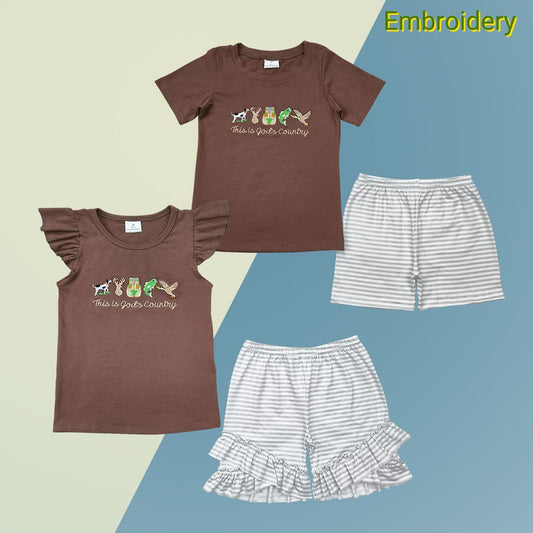 This is God's Country Baby Girls Summer Hunting Shorts Set