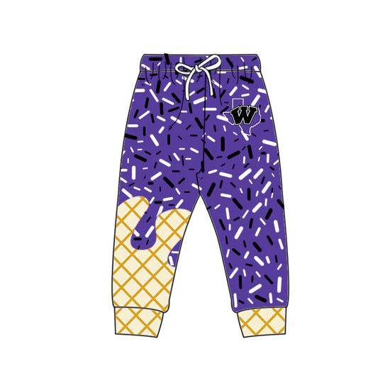 Preorder 5 MOQ Kids Sport Football Team Wildcat Purple Bow Matching Clothing