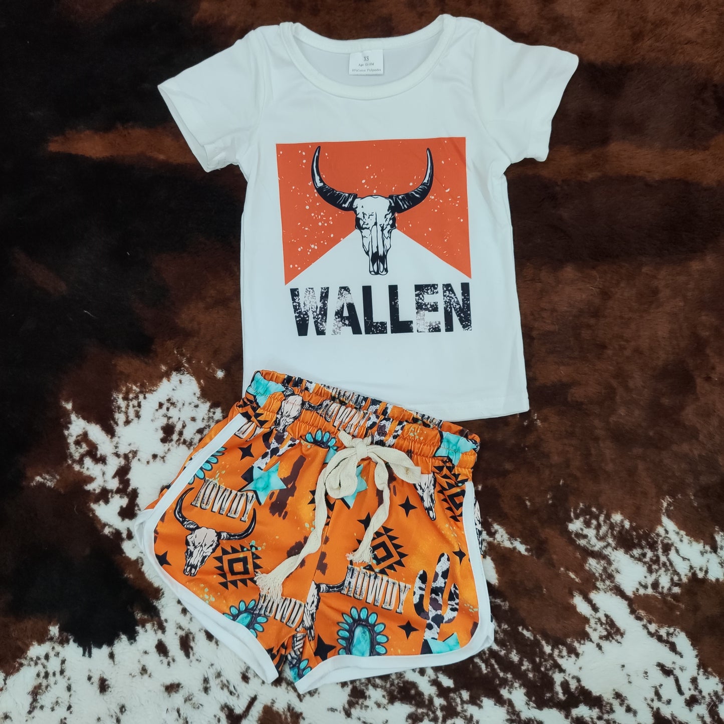 Sibling Baby Girls Wallen Western Shorts Outfit