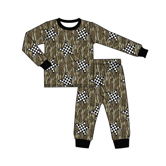 Baby Boys Pajama Black Checked Star Camo 5 MOQ Preorder