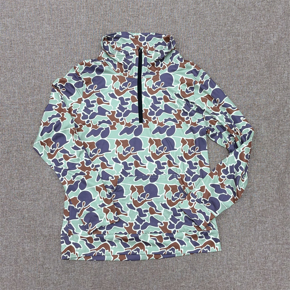 Mommy and Me  Green Camo  Pullover Top and Shorts Set