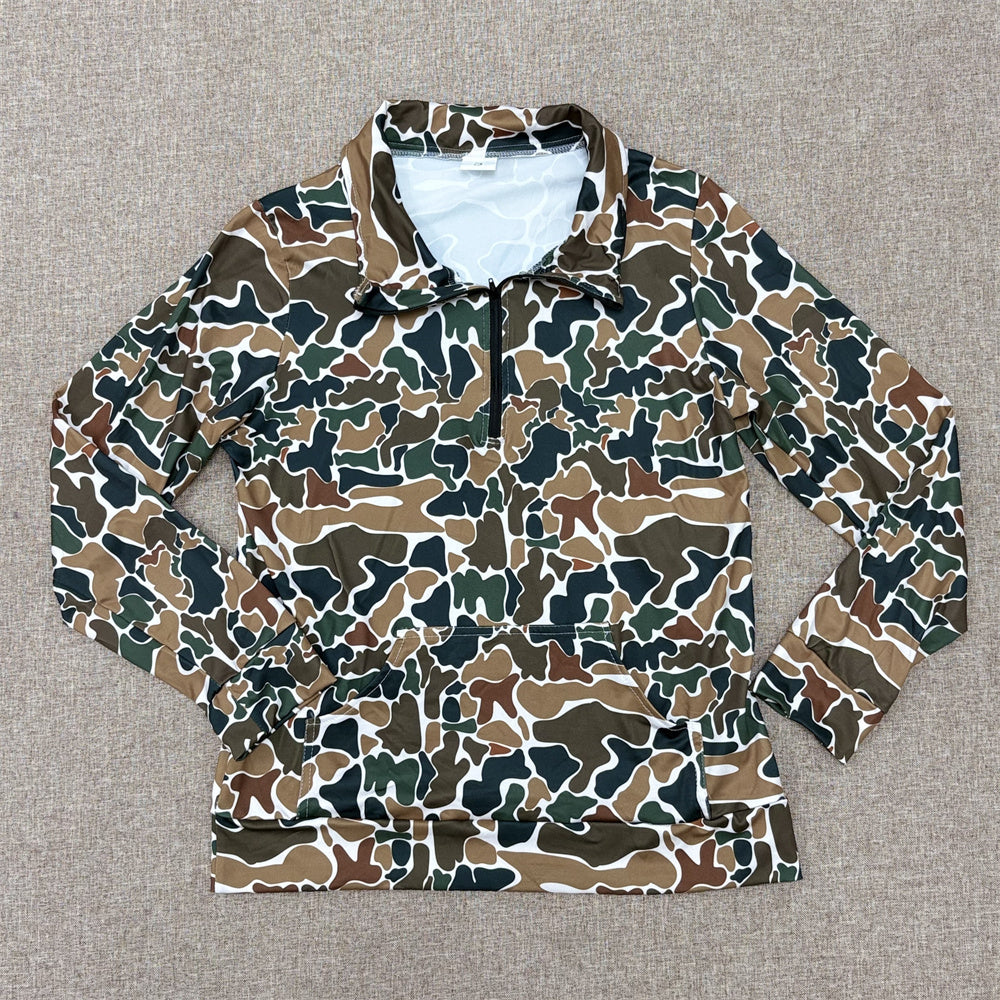 Mommy and Me Camo  Pullover Top and Shorts Set