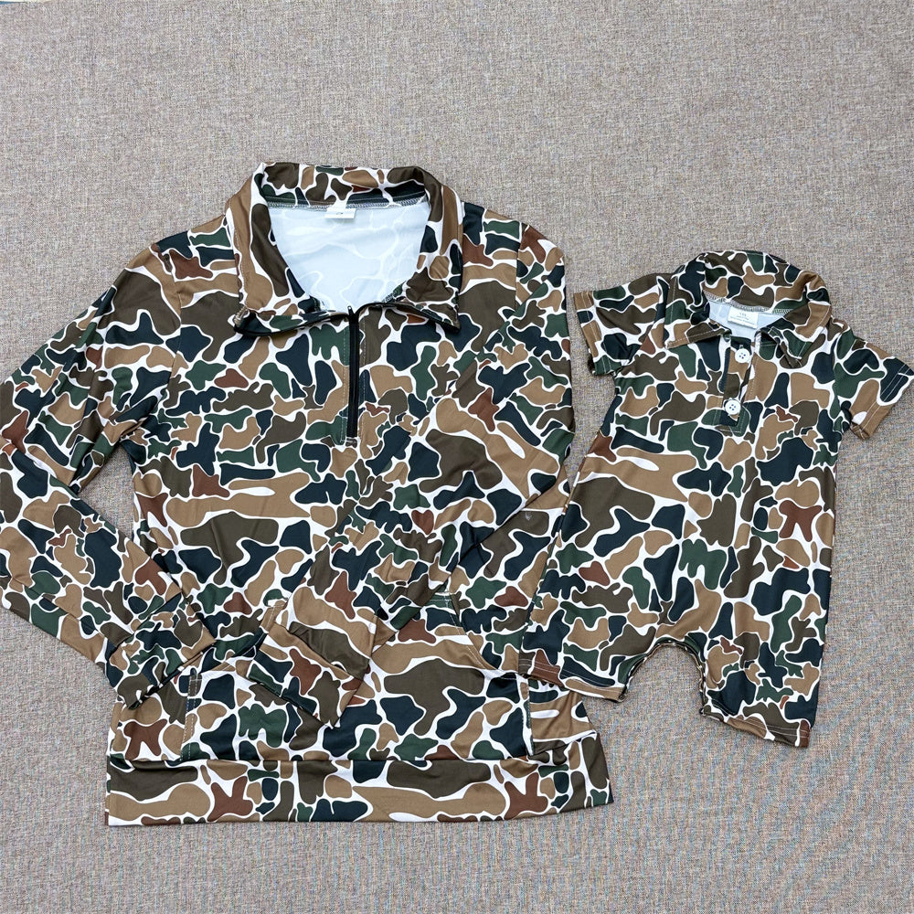 Mommy and Me Camo  Pullover Top and Romper