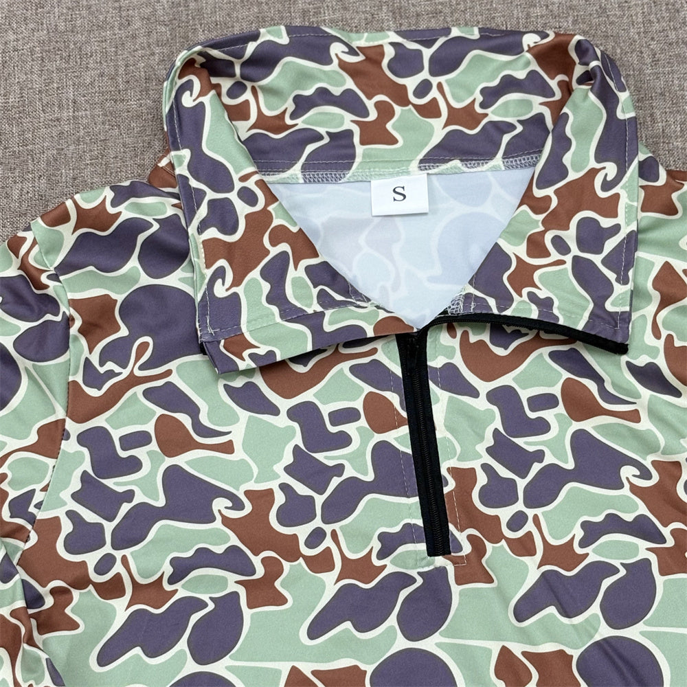 Mommy and Me  Green Camo  Pullover Top and Shorts Set