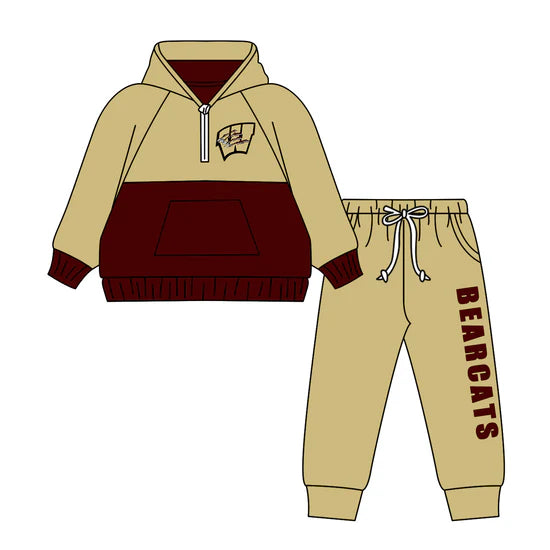 Preorder 5 MOQ Kids Sport Football Team  Bearcats Bow Matching Clothing