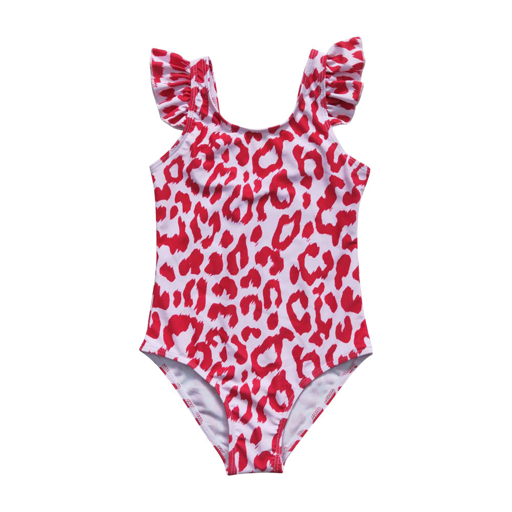 S0155 Baby Girls Pink Leopard Swimsuit One-piece