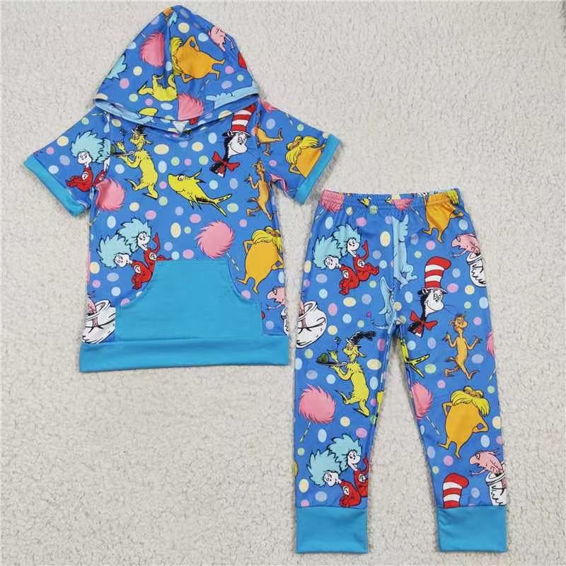 Sibling Baby Boys Short Sleeves Dr Reading Top Legging Pant Set