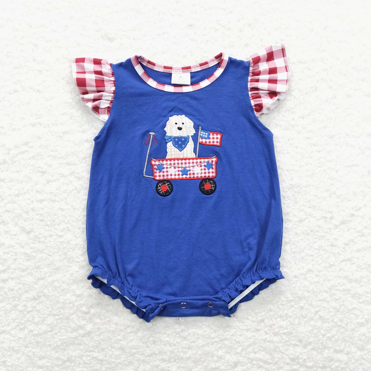 Baby Girls July 4th Dog Bubble Romper