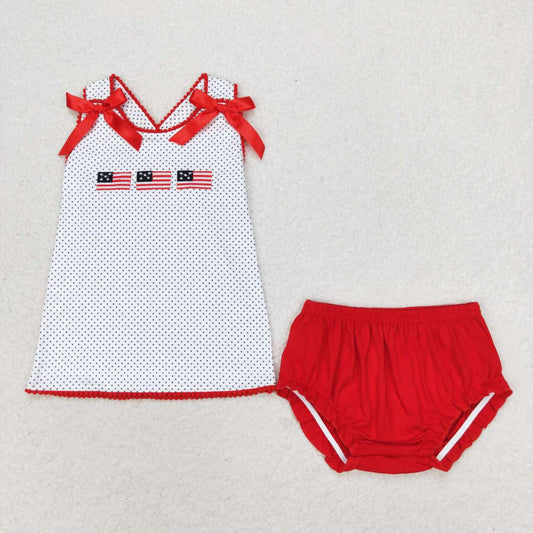 Baby Girls July 4th USA Flag Tank Top Ruffle Bloomers Set