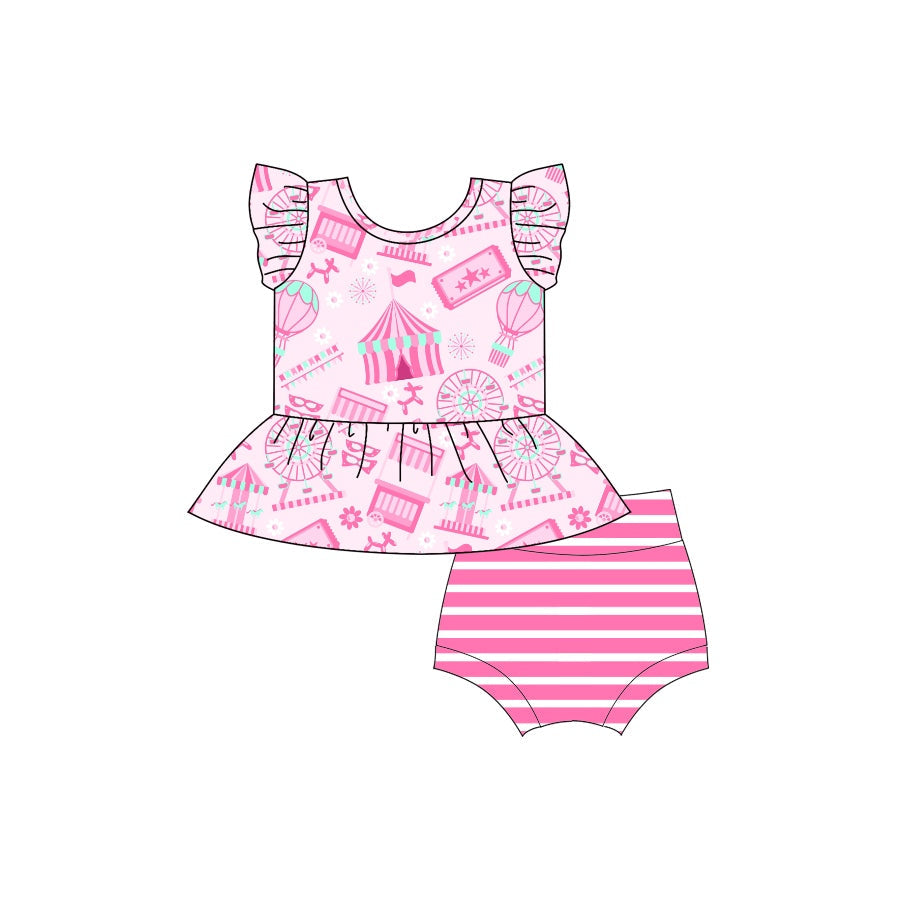 Baby Girls Pink Bummie Set Preorder , 5 MOQ