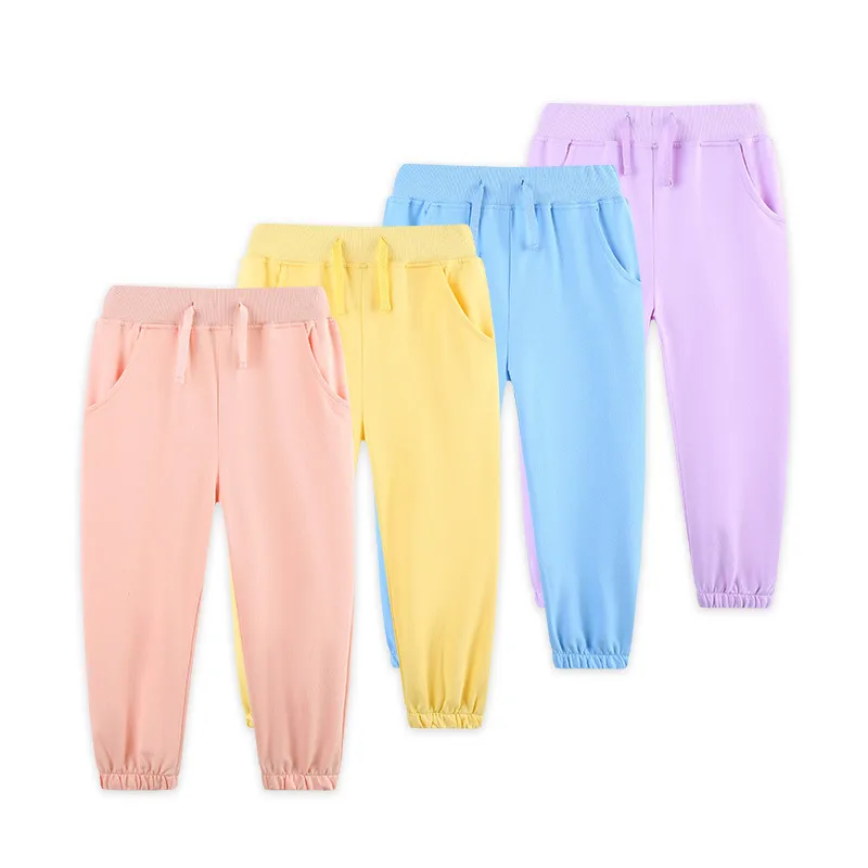 Kids Girls Sibling Solid Color Pocket Pants 4 Colors