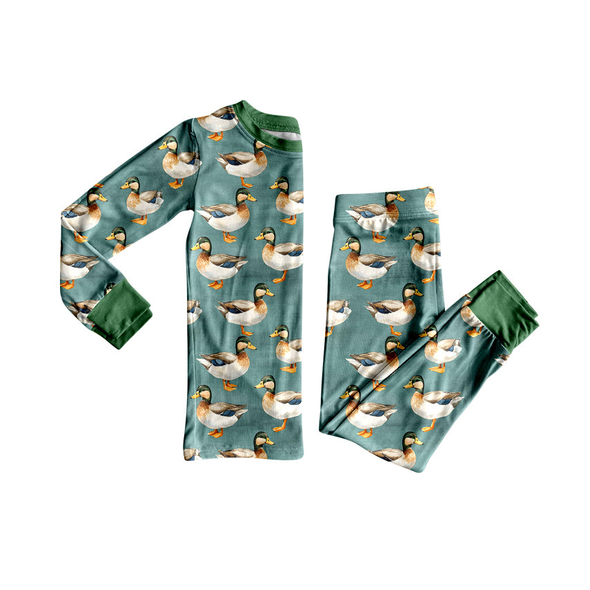 20 MOQ Preorder Baby Girls Duck Long Sleeve Bamboo Pajama Set