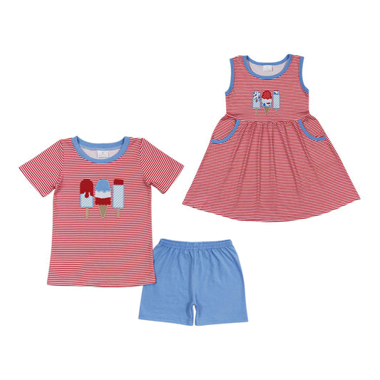 Baby Sibling Summer July 4th Popsicle Outfit and Dress