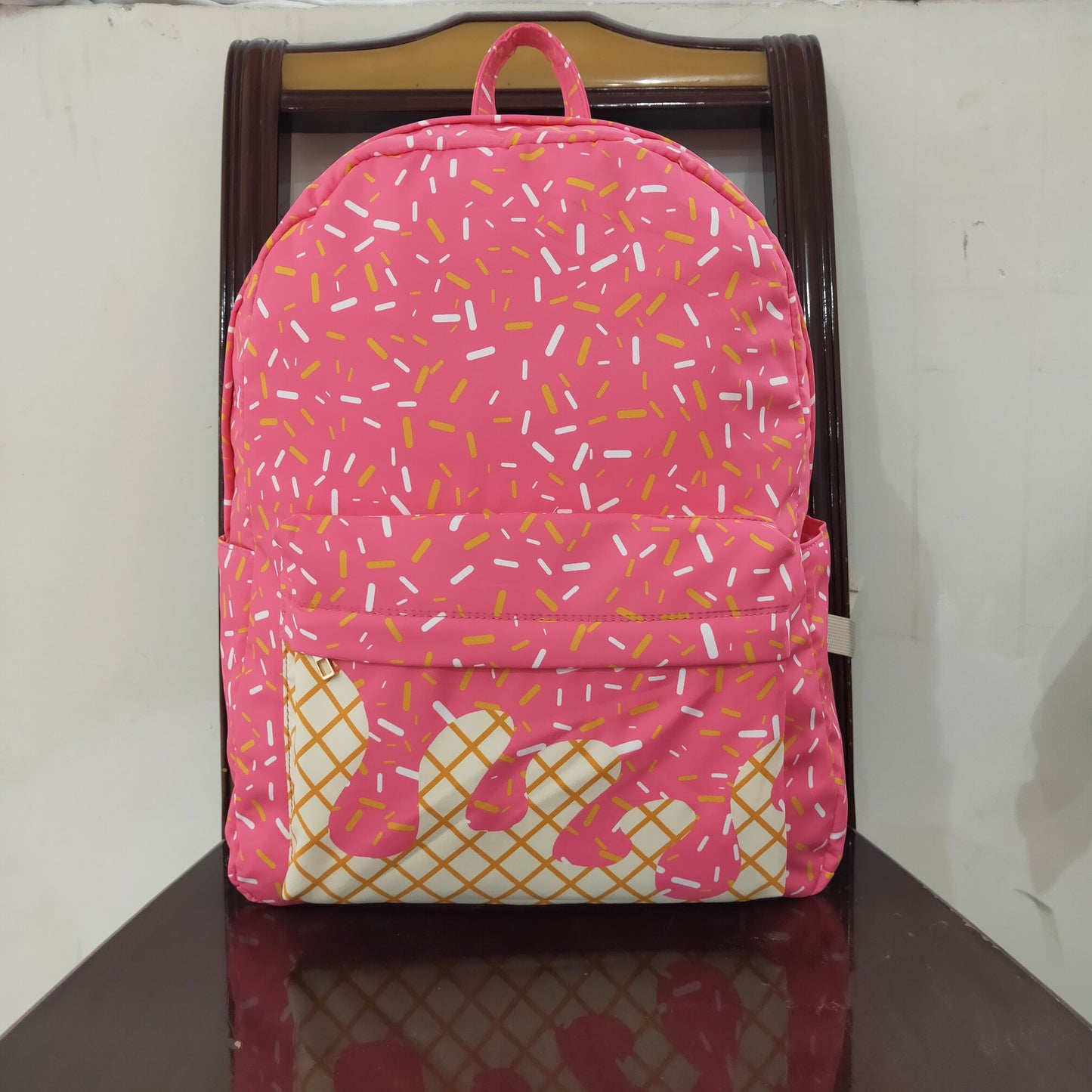 Sibling Pink Ice Cream Drip School Backpack Bag and Lunch Box
