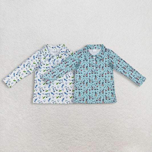 Baby Sibling Boys Golf Car Button Polo Shirts Top