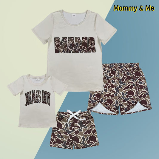 Mommy and Me Camo Shorts Outfit