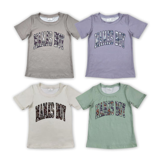 Summer Sibling  Boys Clothing Mama's Boy Camo Short Sleeve T-shirt Top