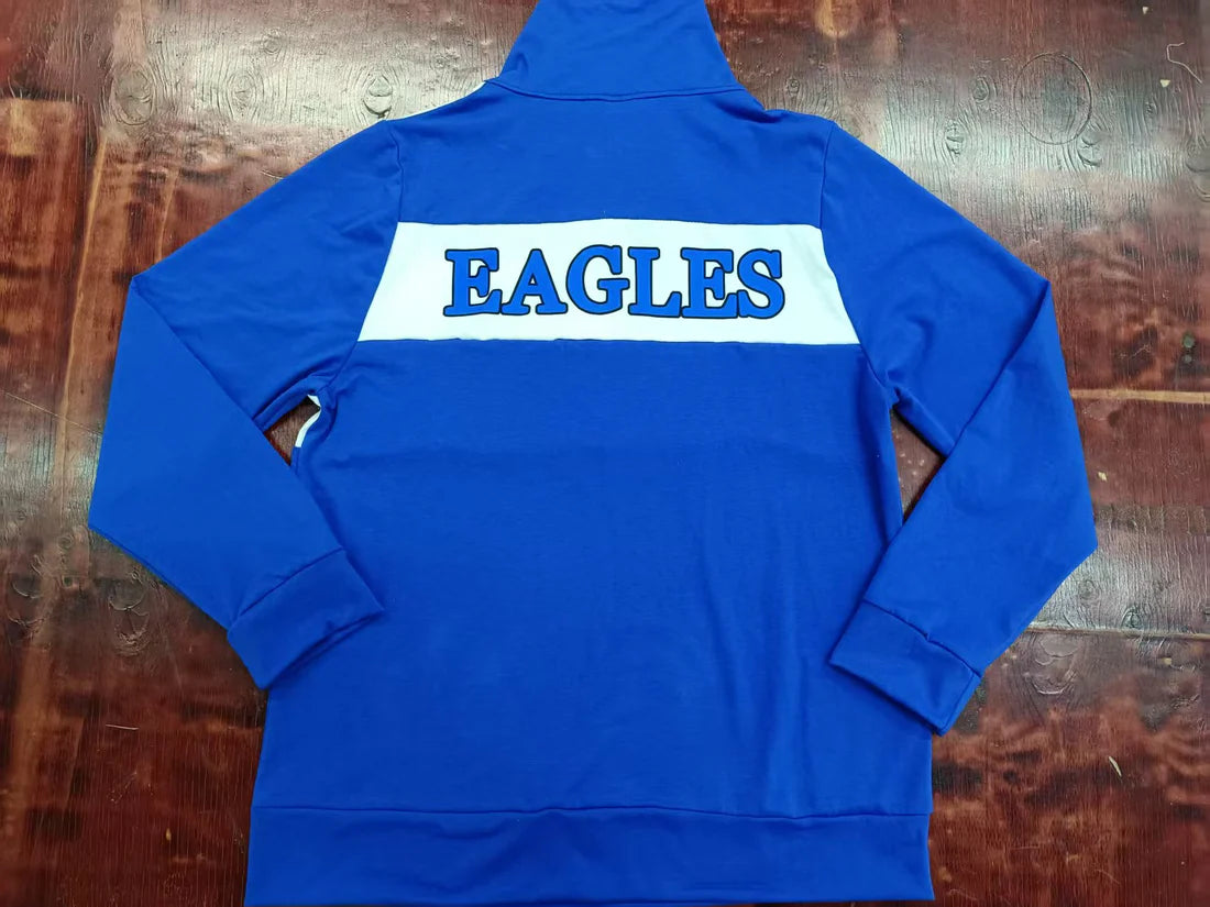 Preorder 5 MOQ Baby Girls and Boys Sport Team Blue BH Eagles Long Sleeve Pullover Top