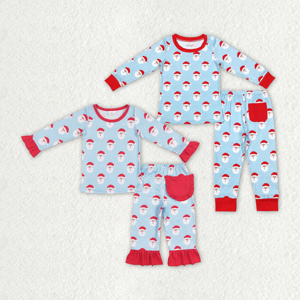 Baby Girls Boys Sibling Christmas Santa Pajama Set