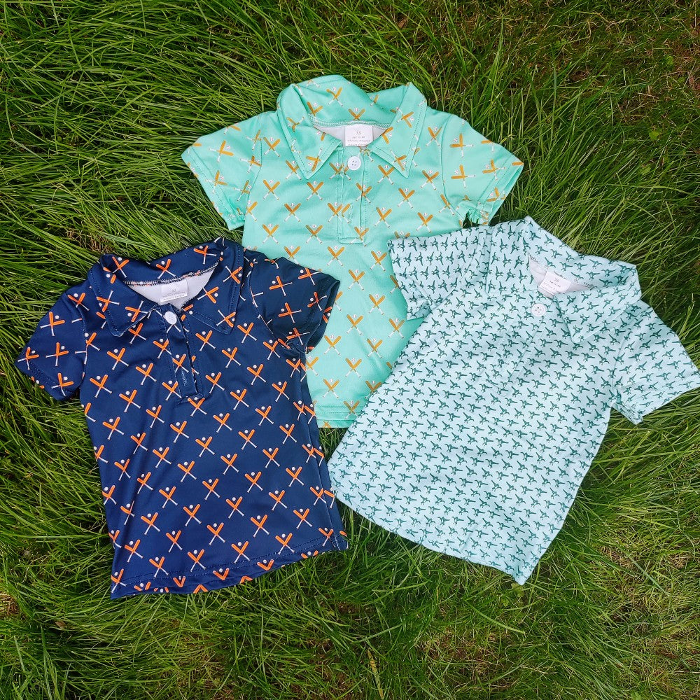 Summer Baby Boys Sibling Baseball Short Buttom Up Shirt Top