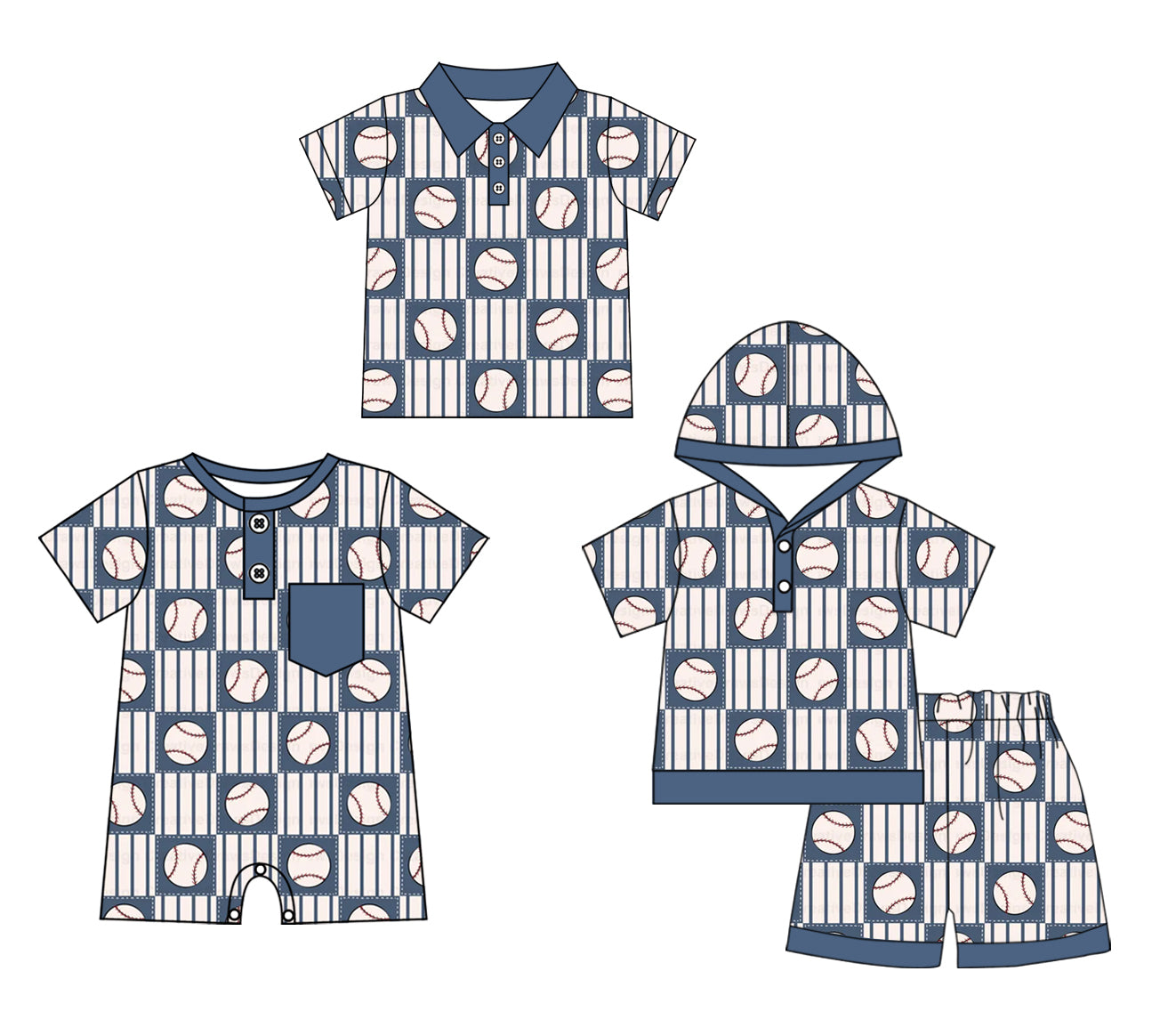 Sibling Baby Boys Brother Baseball Clothes