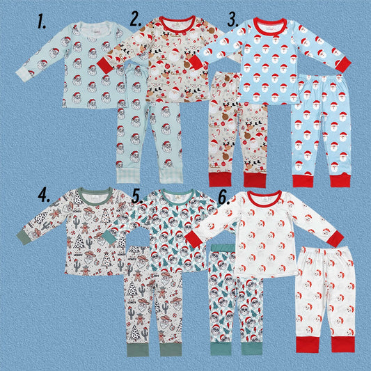 Sibling Baby Boys Christmas Santa Claus Long Sleeve Pajama Set