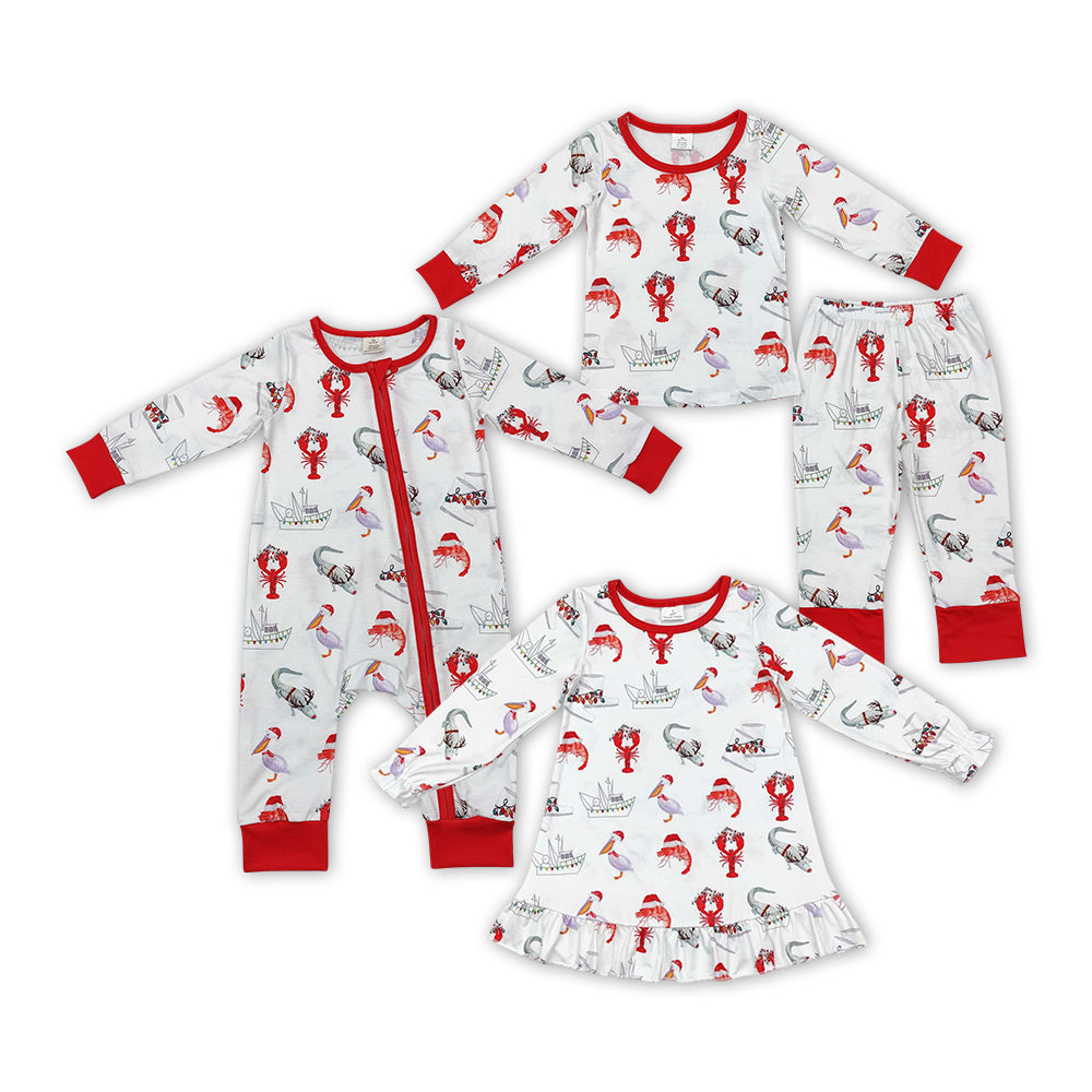 Baby Boys Girls Sibling Chrismtas Crayfish Clothes