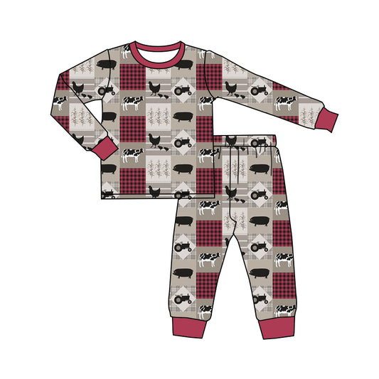 Baby Boys Farm Animal Two Piece Pajama Set 5 MOQ Preorder